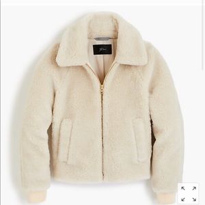 J Crew plush fleece bomber jacket